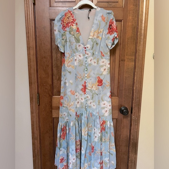 Zara Midi Floral Print Dress Size Small - Picture 4 of 12